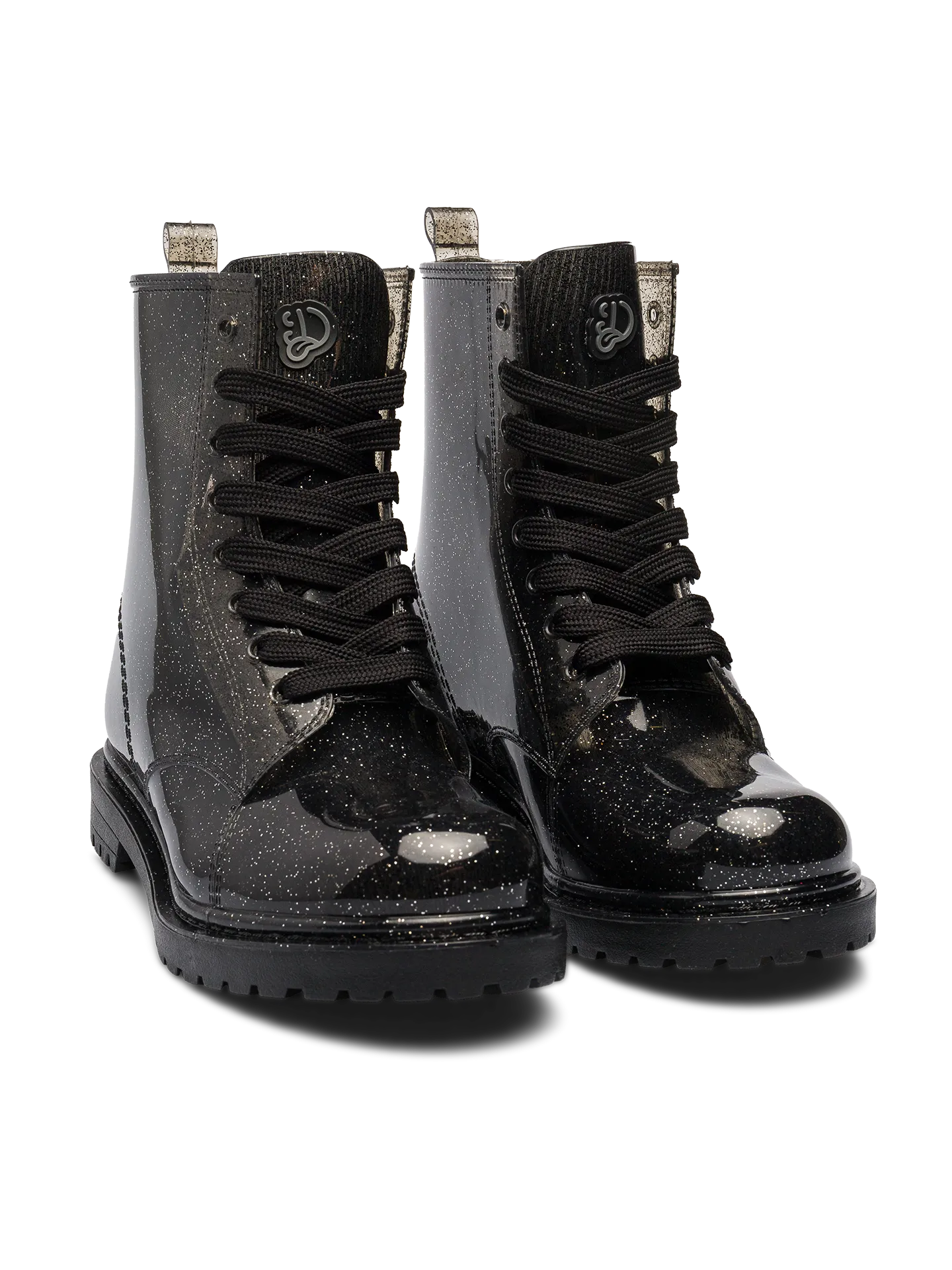 Black Glitter Women's Rain Boots - Main Image