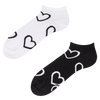 Ankle Socks Black & White Hearts