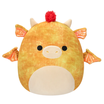 Squishmallows Dieric the Yellow Textured Dragon with Red Hair, 40 cm