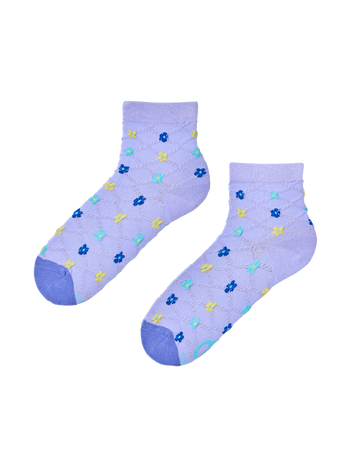 Cutecore Socks Purple and Blue Flowers