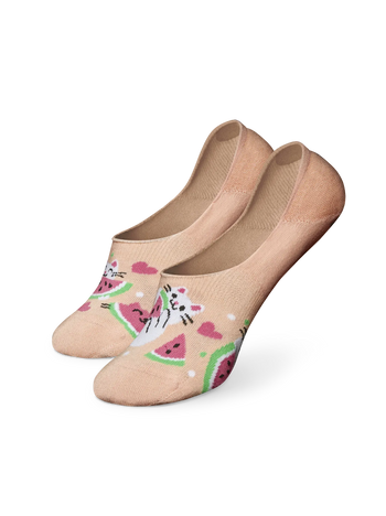 No Show Socks Watermelon Cat