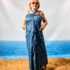 Beach Sarong Turquoise Flowers
