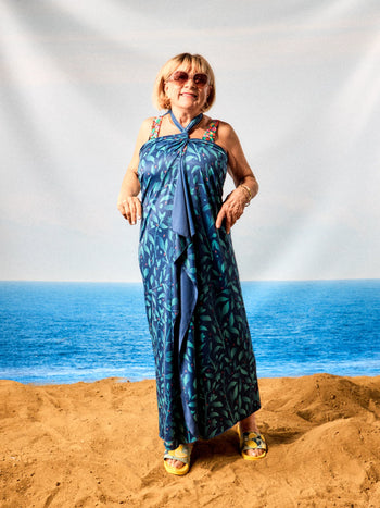 Beach Sarong Turquoise Flowers