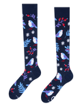 Knee High Socks Bird in Winter