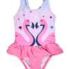 Girls' Swimsuit Flamingos & Hearts