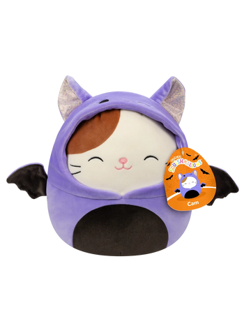 Squishmallows Cam the Cat in Purple Bat Costume, 20 cm