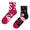 Crew Socks Flamingos & Hearts