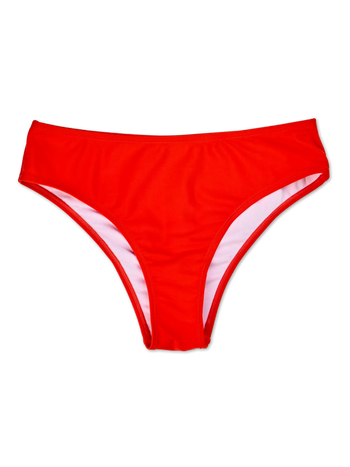 Vivid Red Midwaist Bikini Briefs