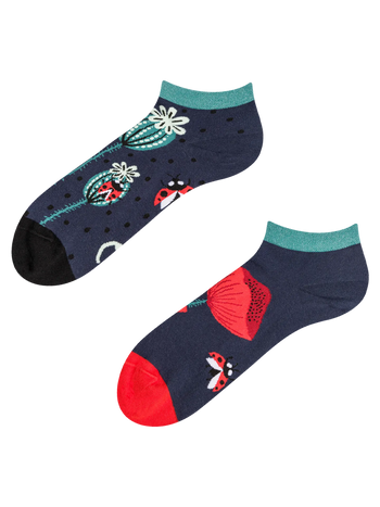 Ankle Socks Ladybugs & Poppy Flowers