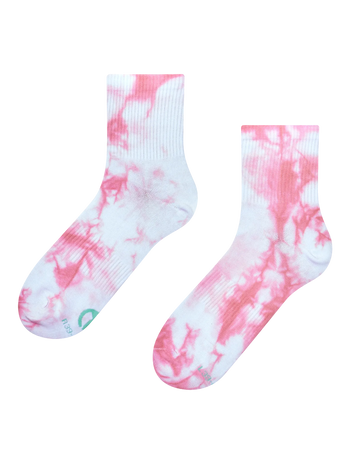 Pink Tie-dyed Crew Socks