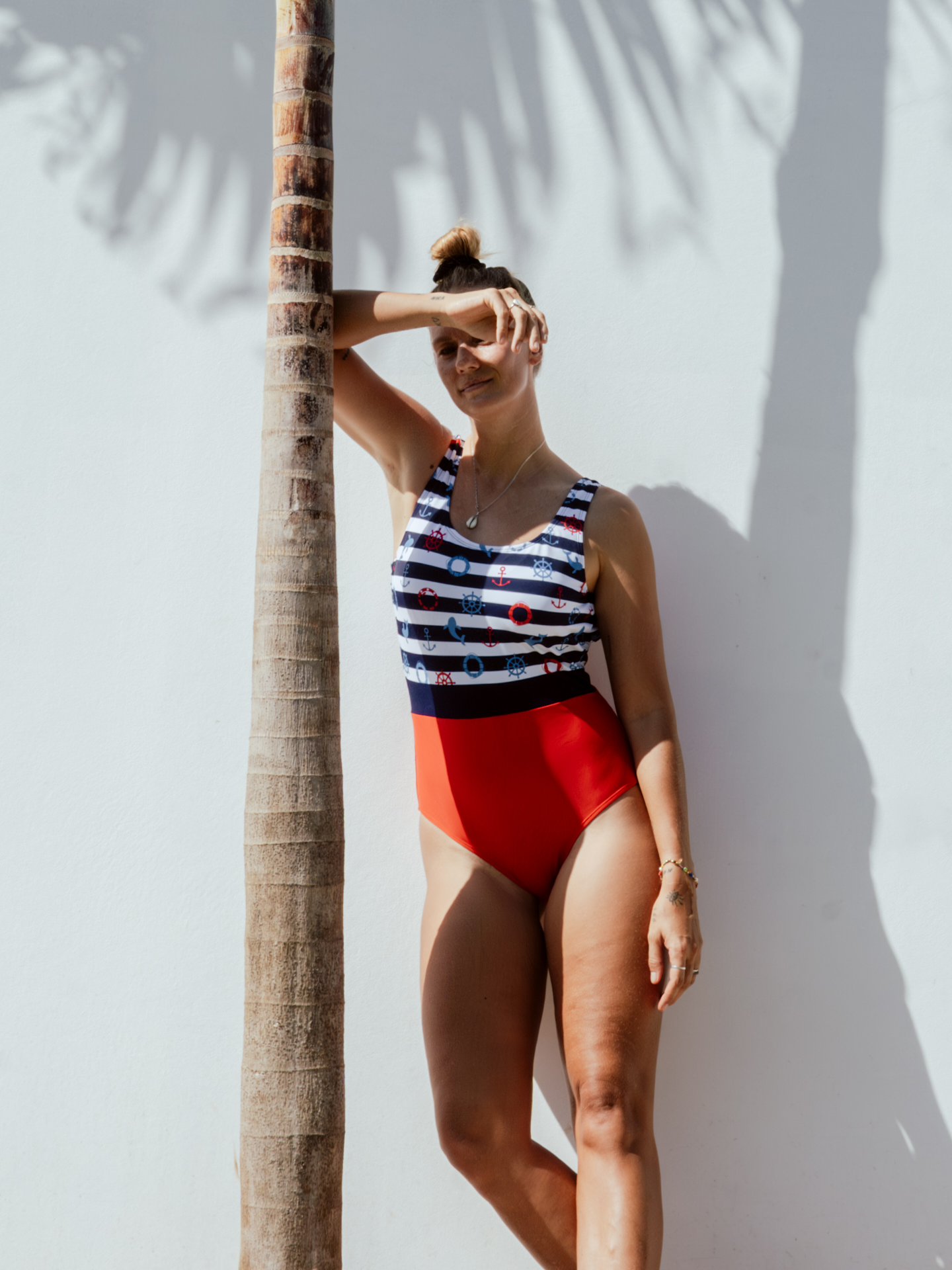 Women's One-Piece Swimsuit Sailor Stripes