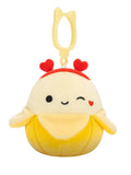 Squishmallows Clip-On Junie the Winking Yellow Banana, 9 cm