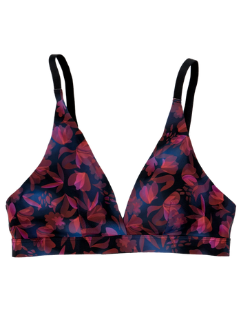 Women's Traceless Triangle Bralette Night Flowers