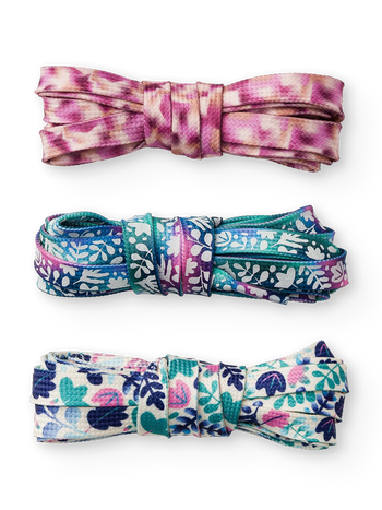 Shoe Laces 3-pack Turquoise Leaves