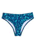 Midwaist Bikini Briefs Turquoise Flowers