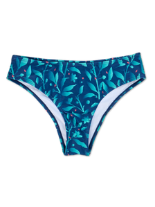 Midwaist Bikini Briefs Turquoise Flowers