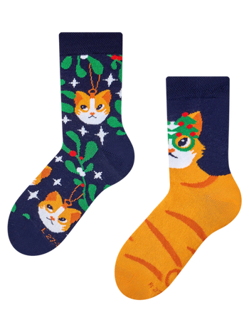 Kids' Socks Christmas Cat