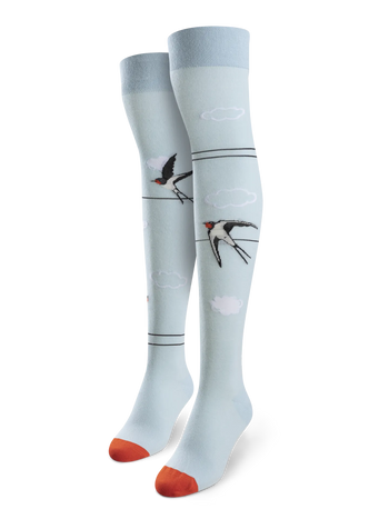 Over the Knee Socks Swallow Birds
