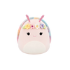 Squishmallows Silvina the Pink Snail with Rainbow Shell and Flower Crown, 20 cm