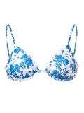 Underwire Bikini Top Blue Roses