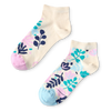 Ankle Socks Turquoise Leaves