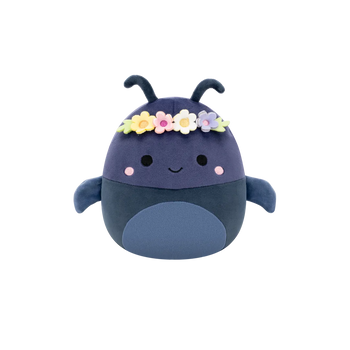 Squishmallows Tyrone the Navy Dung Beetle with Flower Crown, 20 cm
