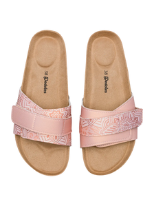 Women's Cork Slides Beige Mandala