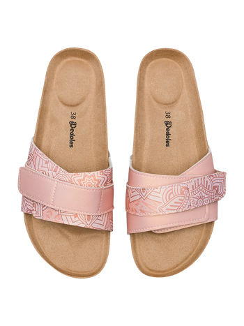 Women's Cork Slides Beige Mandala