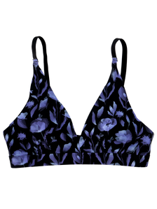 Women's Traceless Triangle Bralette Midnight Poppy