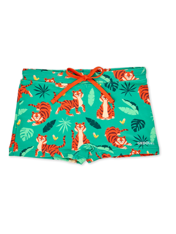 Kids' Elastic Swim Shorts Tiger in the Jungle