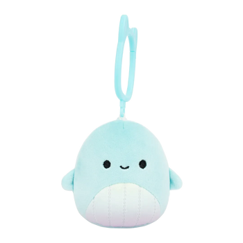 Squishmallows Clip-On Shah the Whale with Rainbow Belly, 9 cm