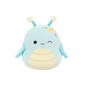 Squishmallows Giles the Winking Blue Grasshopper with Flowers, 20 cm