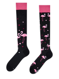 Knee High Socks Flamingos & Hearts