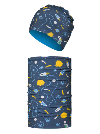 Kids' Light Beanie & Neck Warmer Set Rocket & Space