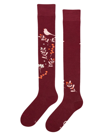 Over the Knee Socks Birds & Berries