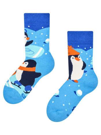 Kids' Warm Socks Skating Penguins