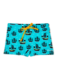 Kids' Elastic Swim Shorts Pirate Boat