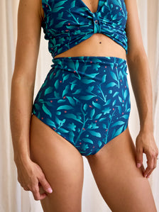 Women's MagicMix Bikini Briefs Turquoise Flowers