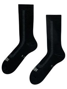 Black Merino wool terry socks