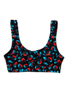 Sporty Bikini Top Dark Cherries