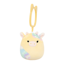 Squishmallows Clip-On Rina the Cow with Tie Dye Spots, 9 cm