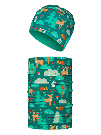 Kids' Light Beanie & Neck Warmer Set Forest Friends