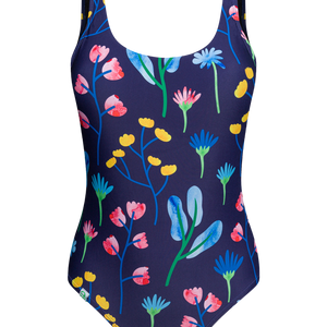 One-piece Swimsuit Aquarelle Flowers