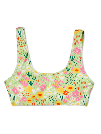 Sporty Bikini Top Flower Garden