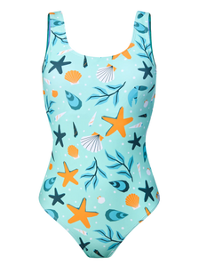 Women's One-Piece Swimsuit Seashells