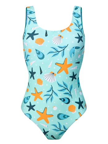 One-piece Swimsuit Seashells