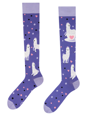 Knee High Socks Llama Love
