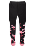Non-slip Kids' Tights Flamingos & Hearts