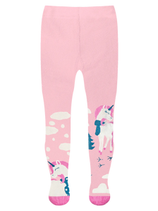 Non-slip Kids' Tights Unicorn with a Scarf