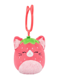 Squishmallows Clip-On Olma the Strawberry Cat, 9 cm